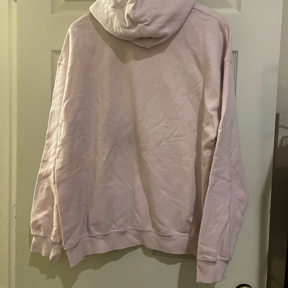 Gilden Women’s pink rose, long sleeve sweatshirt hoodie- Large - Picture 5 of 5
